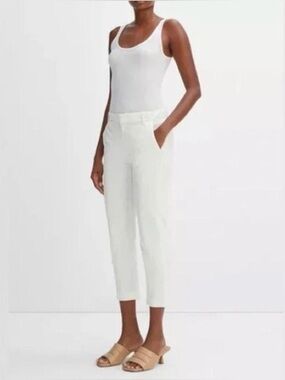 Vince White Cropped Trousers Size 0 Tailored Ankle Pants $225 Retail
